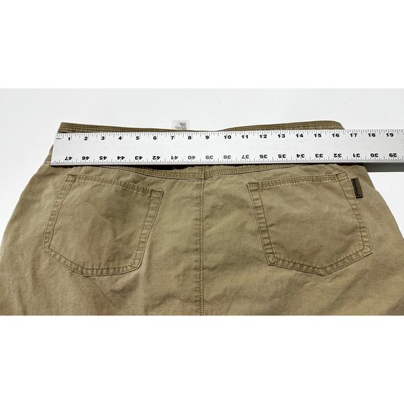 Woolrich Women Skirt Size 14 Beige 100% Cotton Minimalist Sustainable RIP STAINS - Picture 7 of 8